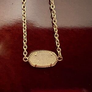 Kendra Scott Gold Necklace with Cream Pendant